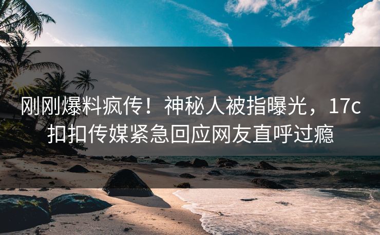 刚刚爆料疯传！神秘人被指曝光，17c扣扣传媒紧急回应网友直呼过瘾