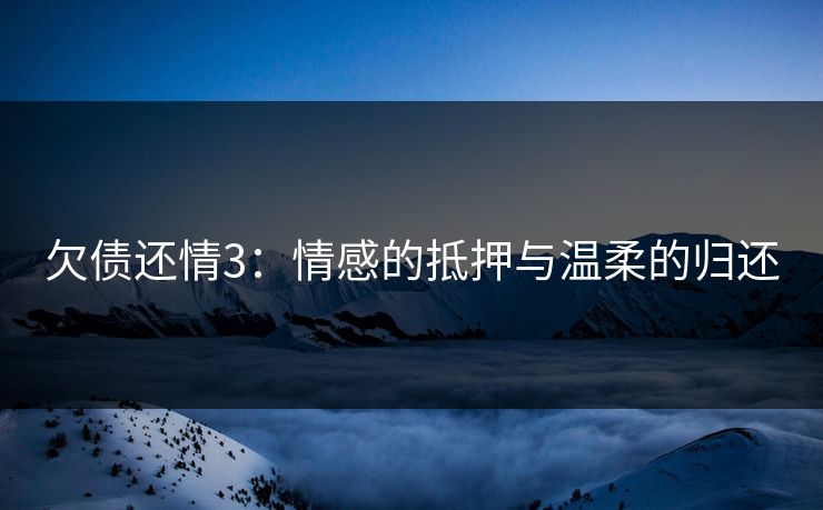 欠债还情3：情感的抵押与温柔的归还